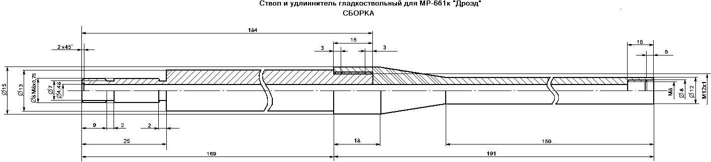 Чертеж ствола винтовки мосина